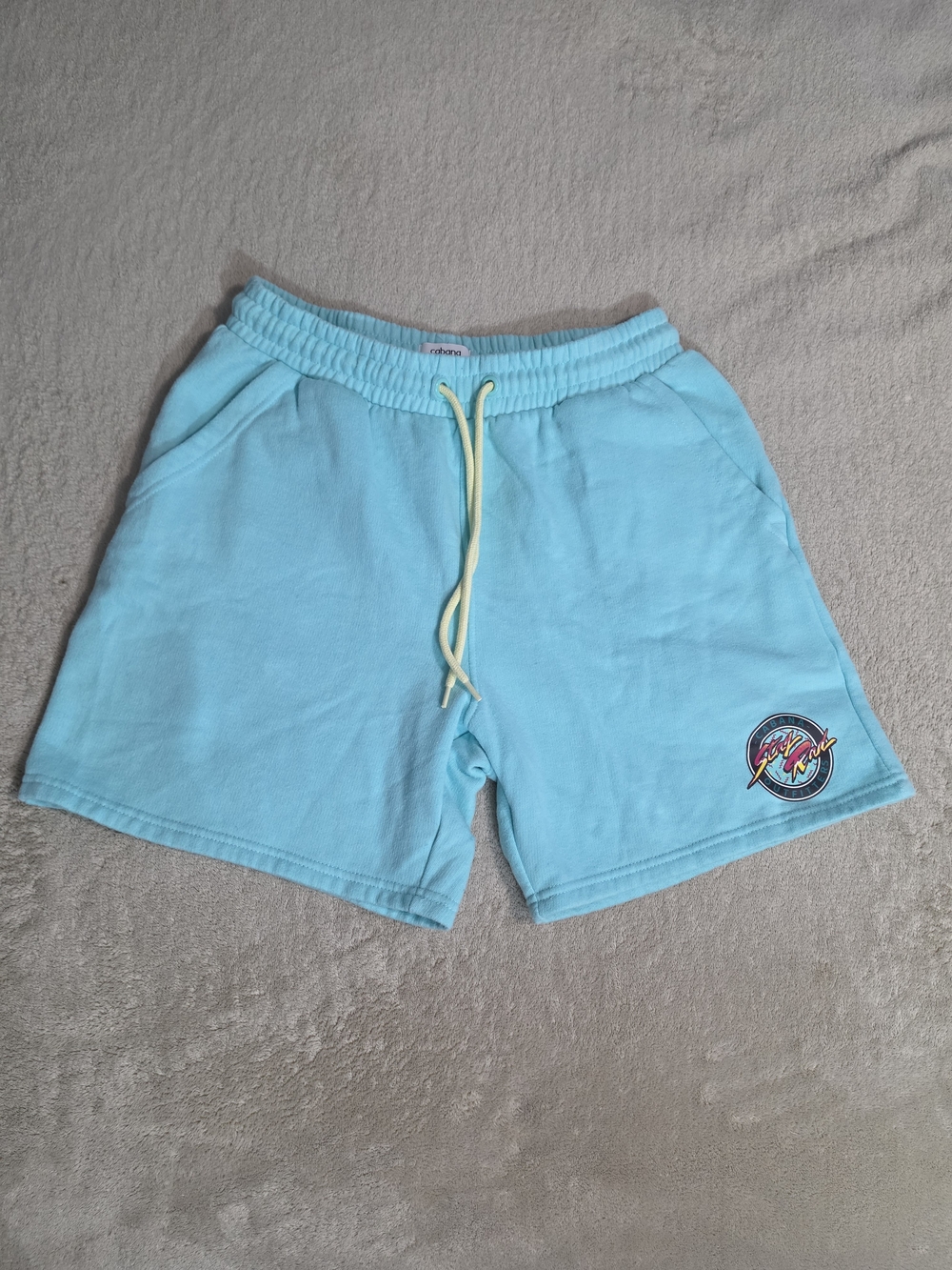 crown & ivy Light Aqua Drawstring Cotton Athletic Shorts